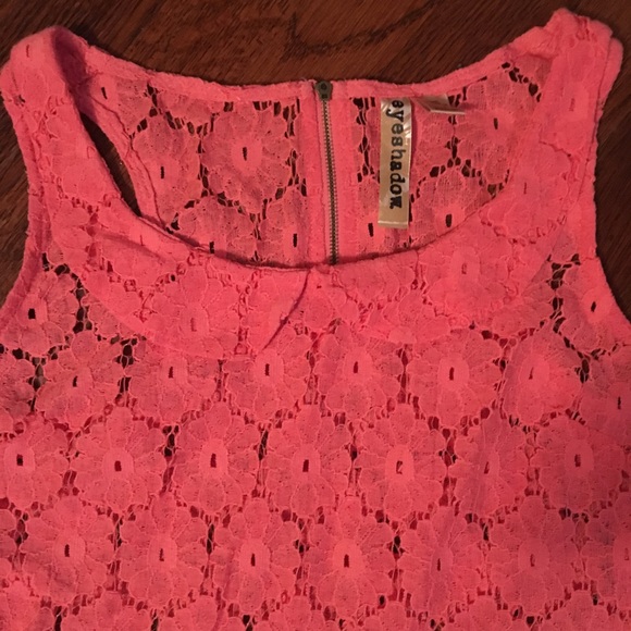 Coral Lace Peplum Top - Picture 2 of 4